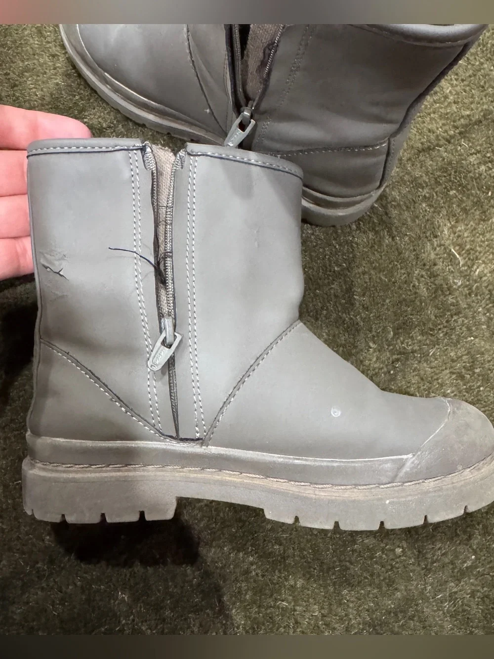 Zara Olive Green Side-Zip Rain Boots